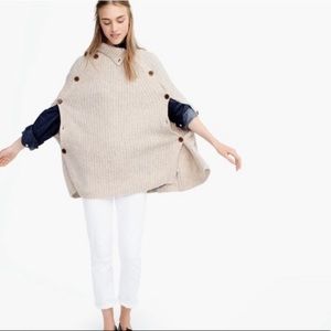 J Crew Wool Blend Convertible Sweater Cape